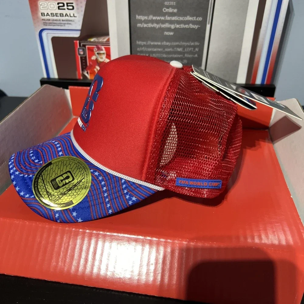 FIFA Can Mex USA Red & Blue Trucker Hat